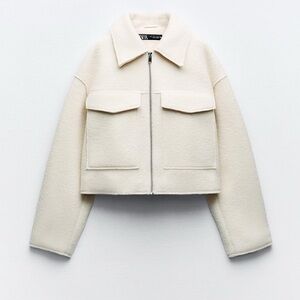 Zara Cropped Bouclè Jacket